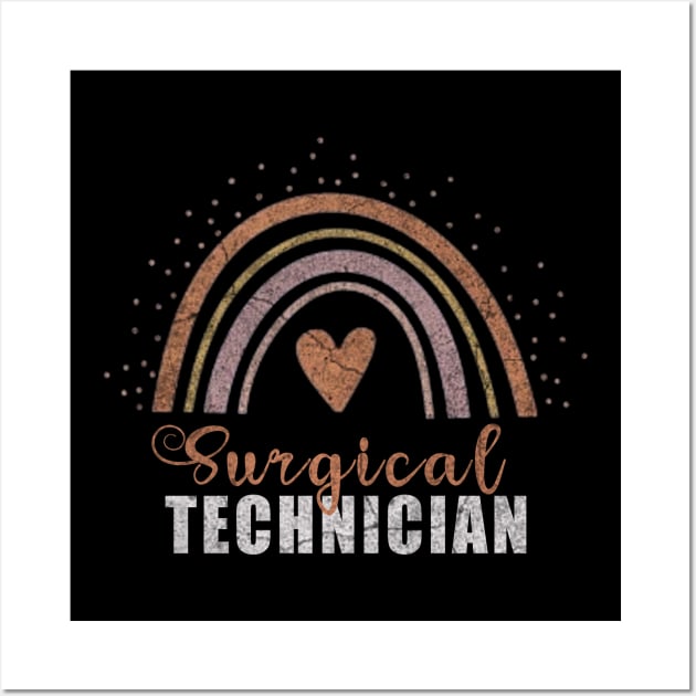 Surgical Tech - Minimal Rainbow Design Wall Art by ysmnlettering